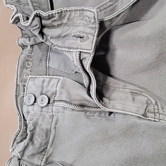 American Eagle Size 4 Washed Khaki Green Paper Bag Highest Rise Mom Shorts - Picture 11 of 15